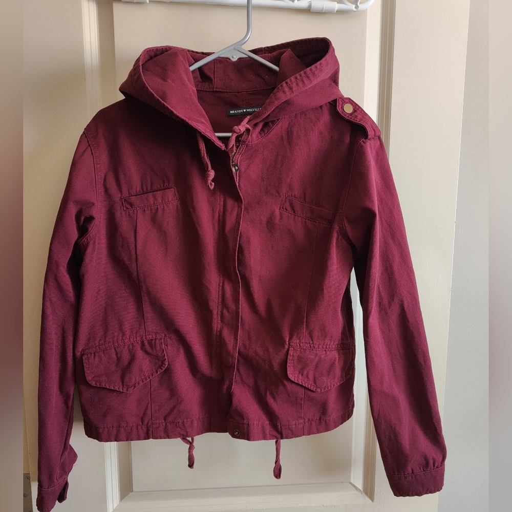 Burgundy Hooded Jacket